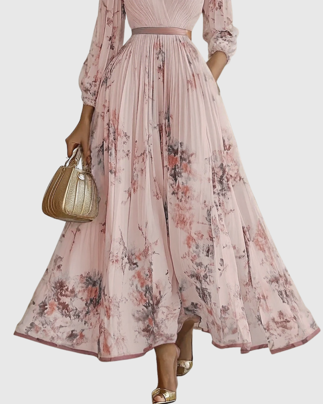 Women’s V-Neck A-Line Midi Dress