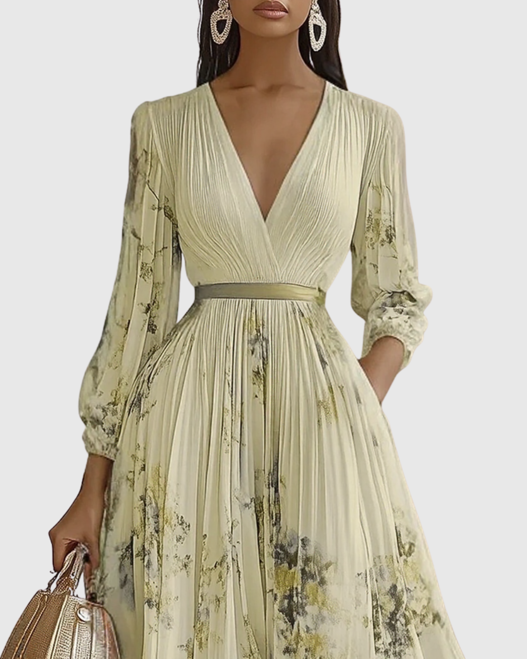 Women’s V-Neck A-Line Midi Dress