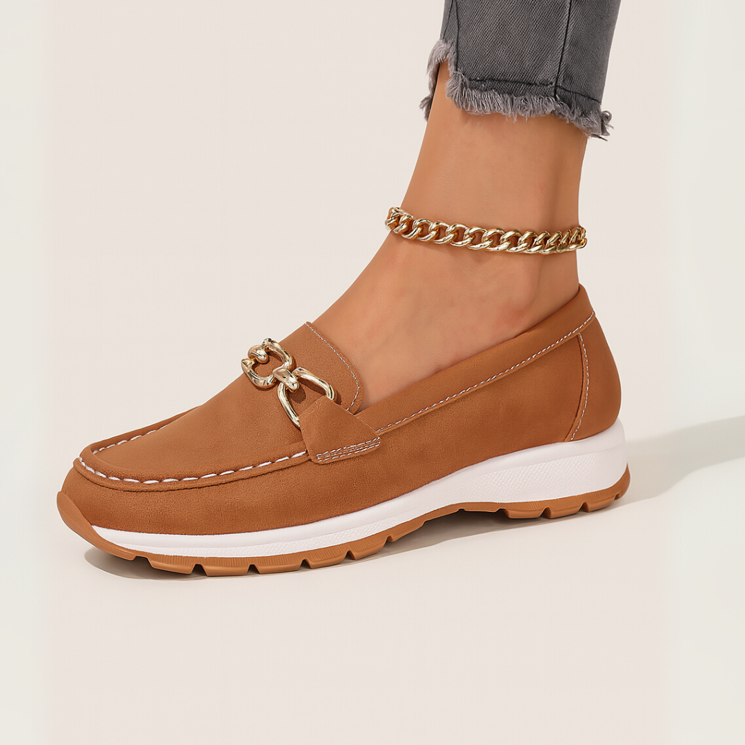 Women's Orthopedic Suede Chain-Detail Loafers
