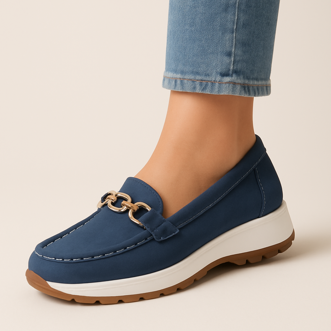 Women's Orthopedic Suede Chain-Detail Loafers