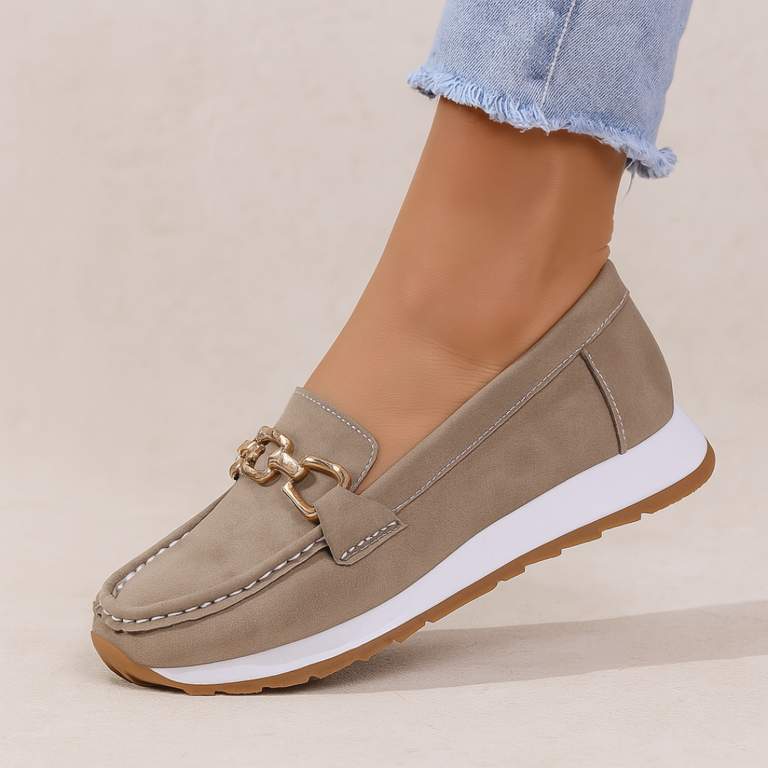 Women's Orthopedic Suede Chain-Detail Loafers
