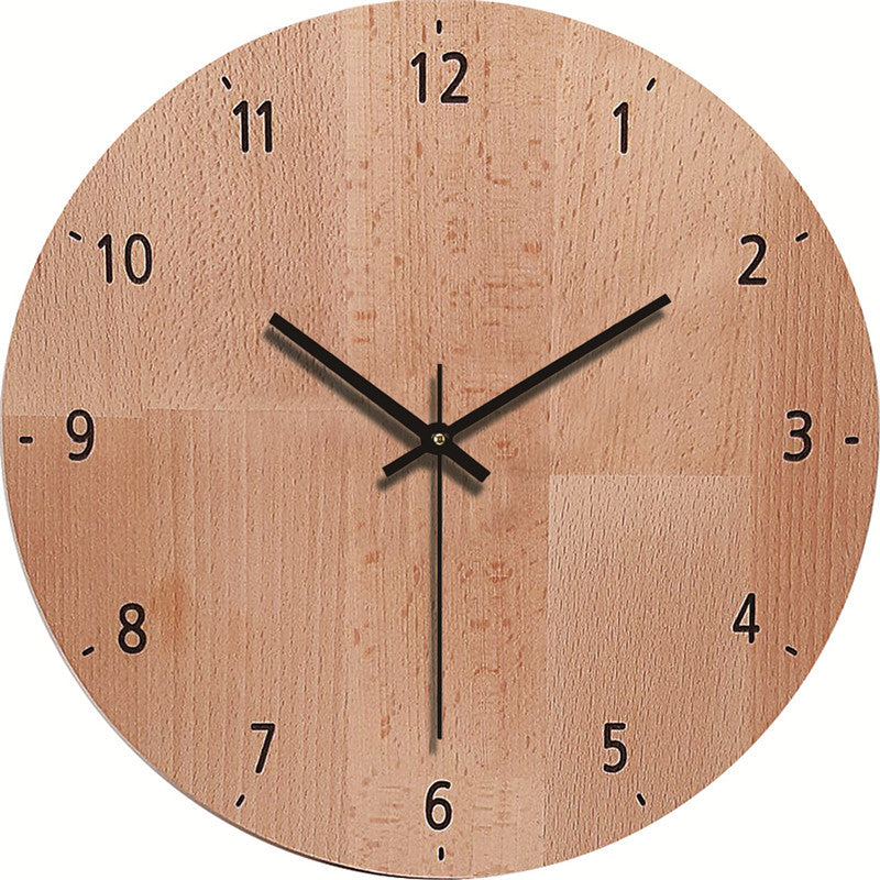 Silent Wood-Grain Wall Clock