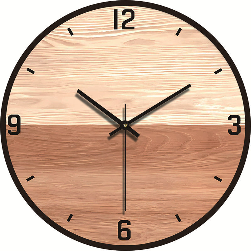 Silent Wood-Grain Wall Clock