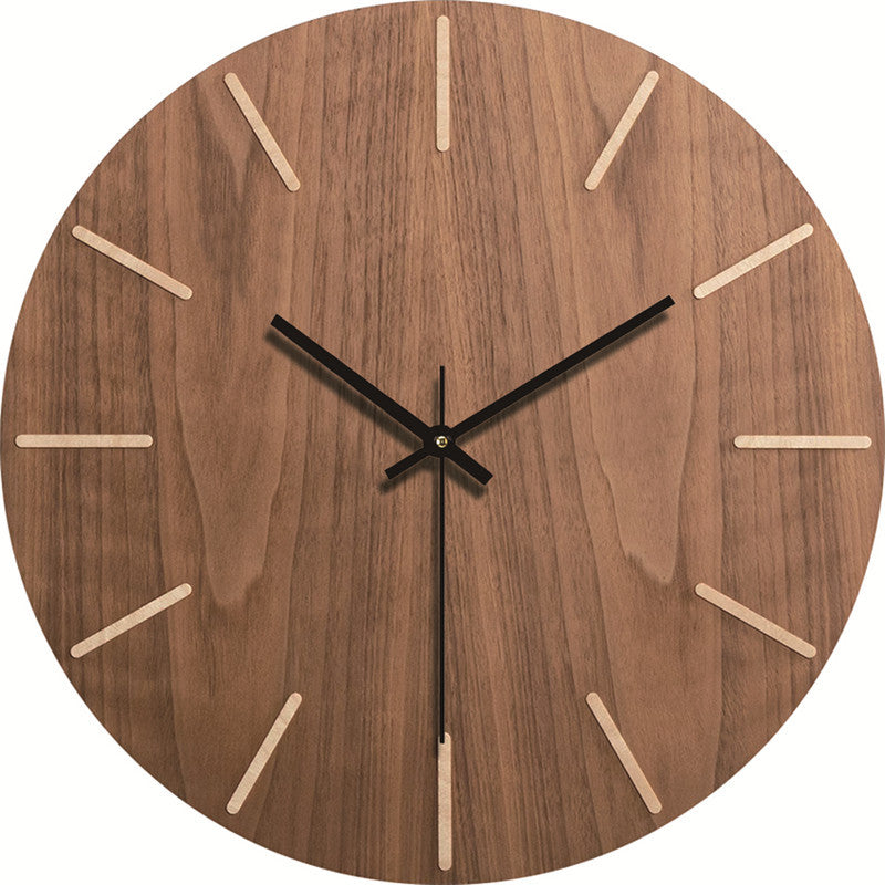 Silent Wood-Grain Wall Clock