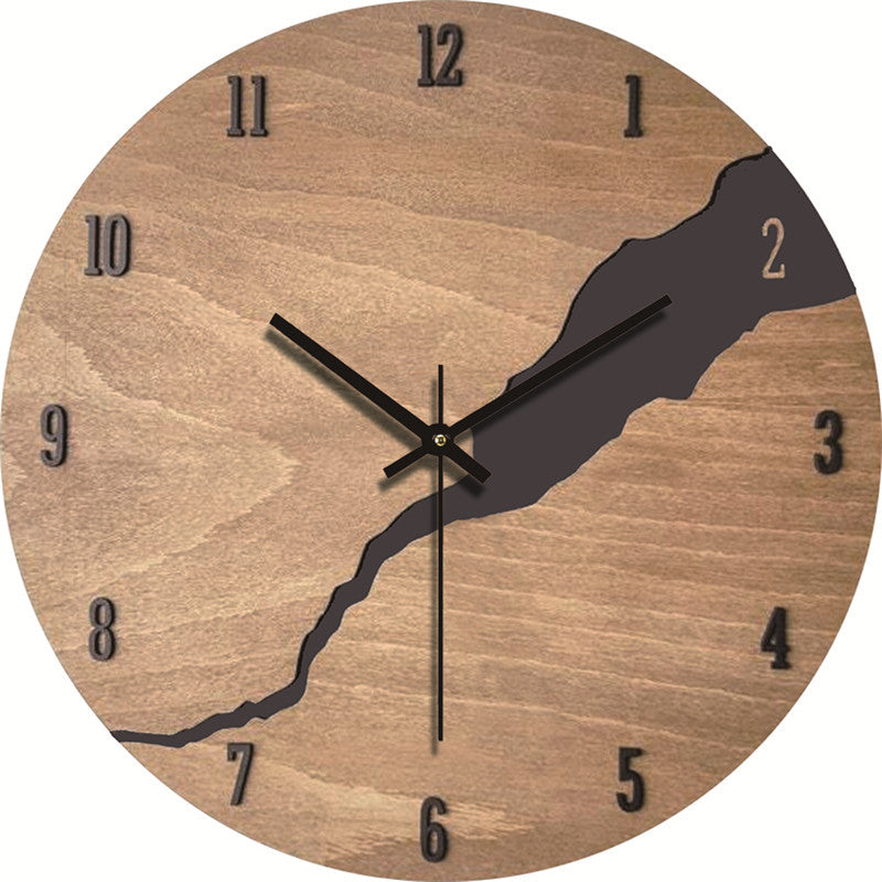 Silent Wood-Grain Wall Clock