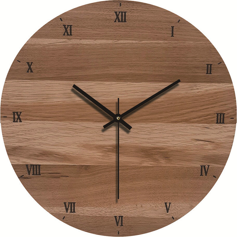 Silent Wood-Grain Wall Clock