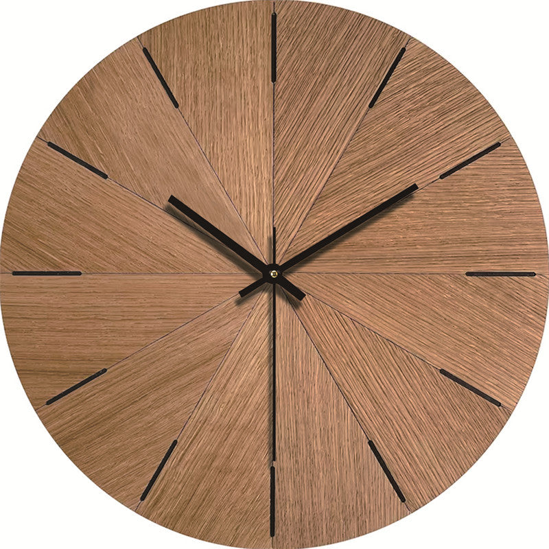 Silent Wood-Grain Wall Clock