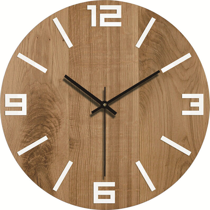 Silent Wood-Grain Wall Clock