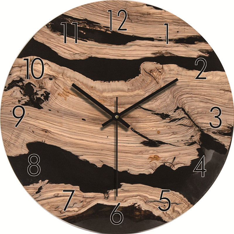 Silent Wood-Grain Wall Clock