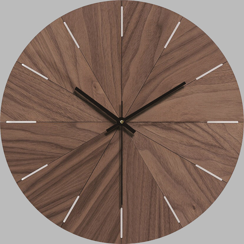 Silent Wood-Grain Wall Clock