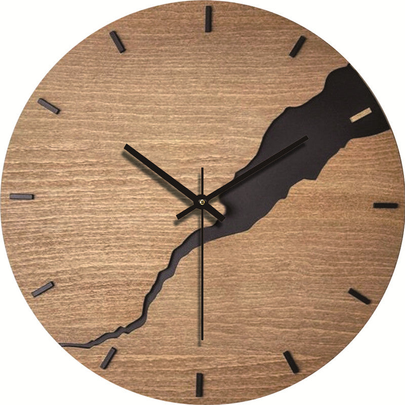Silent Wood-Grain Wall Clock